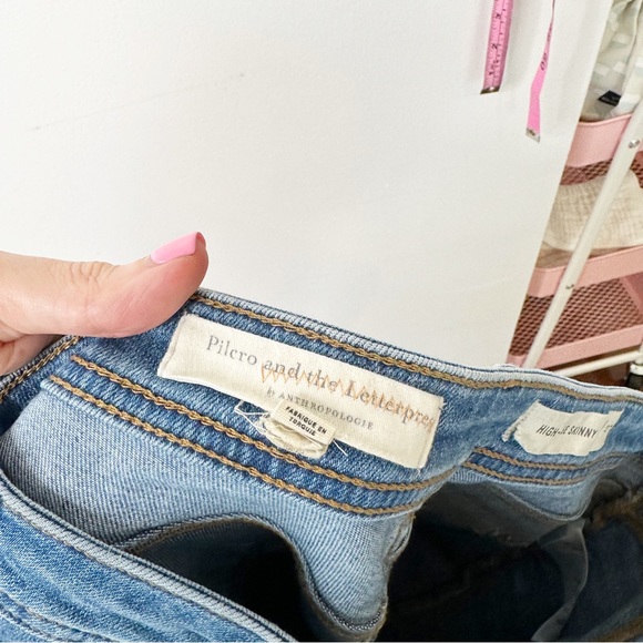 Anthropologie Pilcro and the Letterpress High Rise Cropped Jeans Zipper Hem 27 - Picture 7 of 9